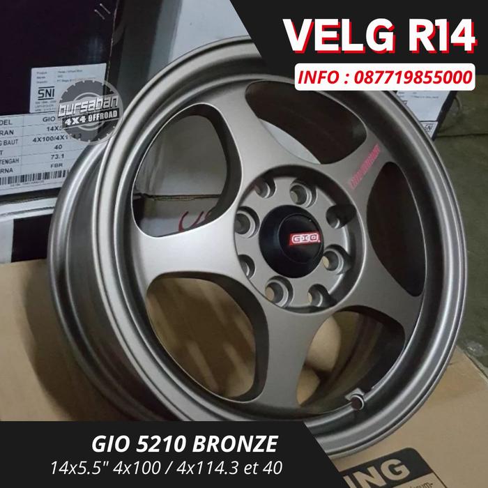 R14 Velg 14x5.5" 4x100 4x114.3 et 40 GIO Bronze Black