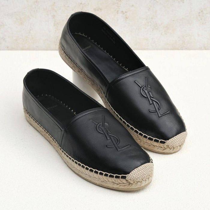 YSL SAINT LAURENT Women Espadrilles Espa in Lambskin Black