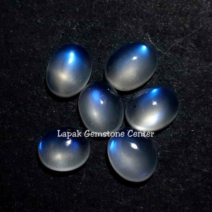 Batu Biduri Bulan Ceylon Moonstone Asli Top Berklep Kristal