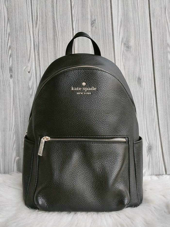 TAS BRANDED Leila Medium Dome Backpack Pebbled Leather Black