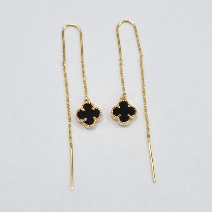 1.15 gr - Anting Emas Panjang Rantai Van Cleef 4.8 cm Kadar 375 8K- B9