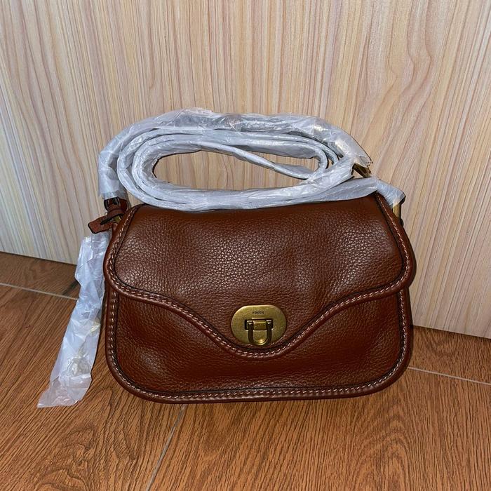 Tas Fossil Heritage Flap Crossbody Brown