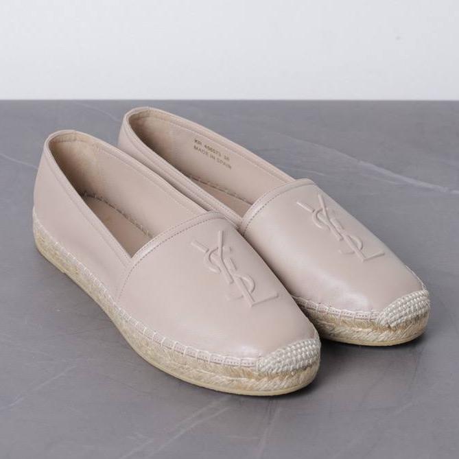 YSL SAINT LAURENT Women Espadrilles Espa in Lambskin Powder Beige