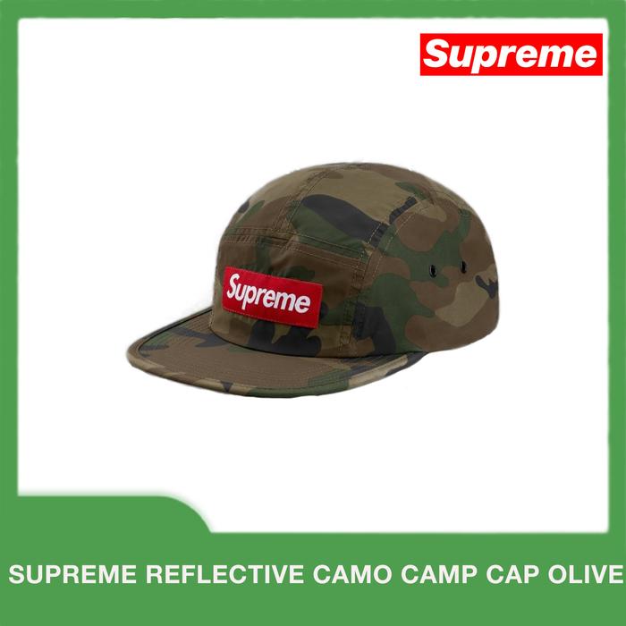 Supreme Reflective Camo Camp Cap olive 100% Original
