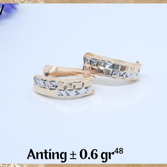 anting  emas  dewasa asli kadar 375