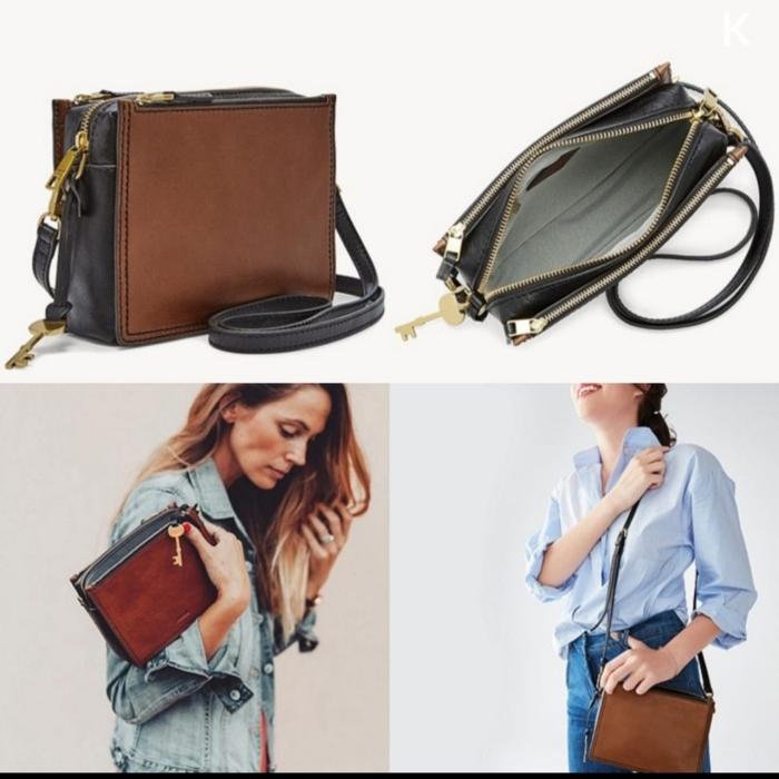 Fossil Preloved Campbell Crossbody Brown
