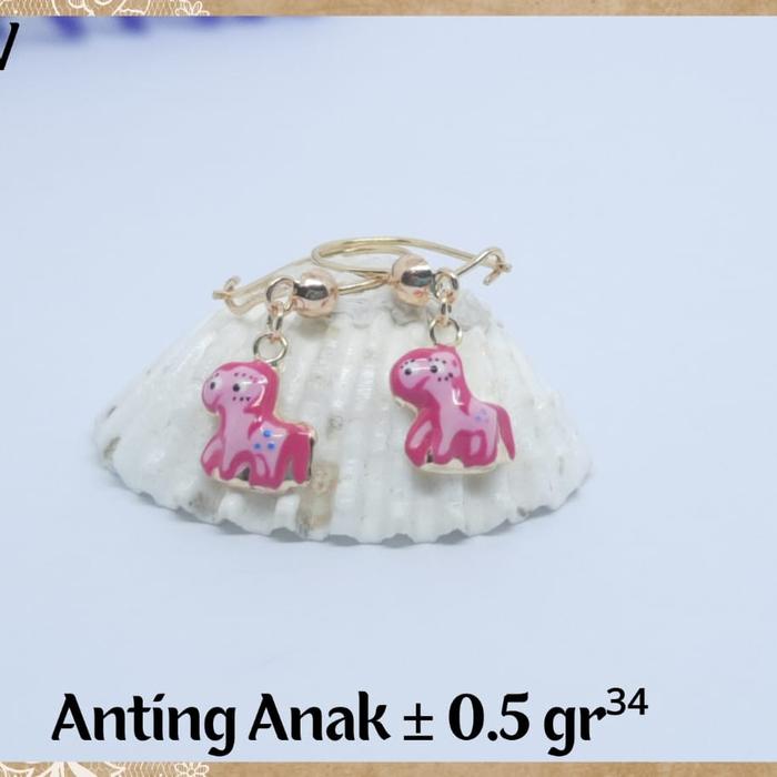 anting anak karakter emas asli kadar 375