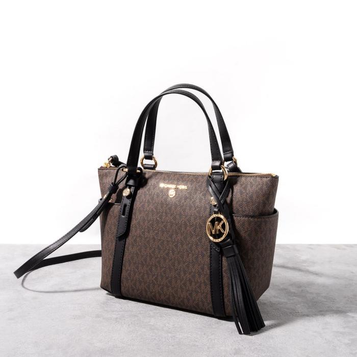 MICHAEL KORS Sullivan small monogram tote bag Brown - black