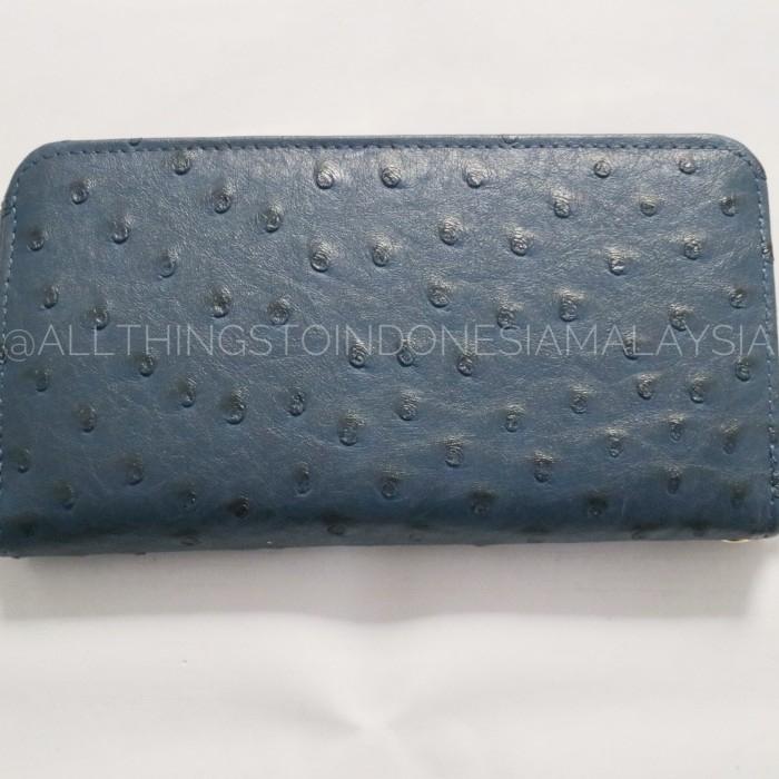 ASLI 100% ORI DESIGNER INSPIRED FAUX OSTRICH GOLD ZIPPER WOMAN WALLET