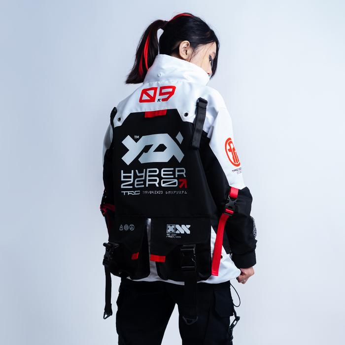 Windproof Jaket Parka Jepang Techwear - HYPER ZERO TECHRECER -WHITE