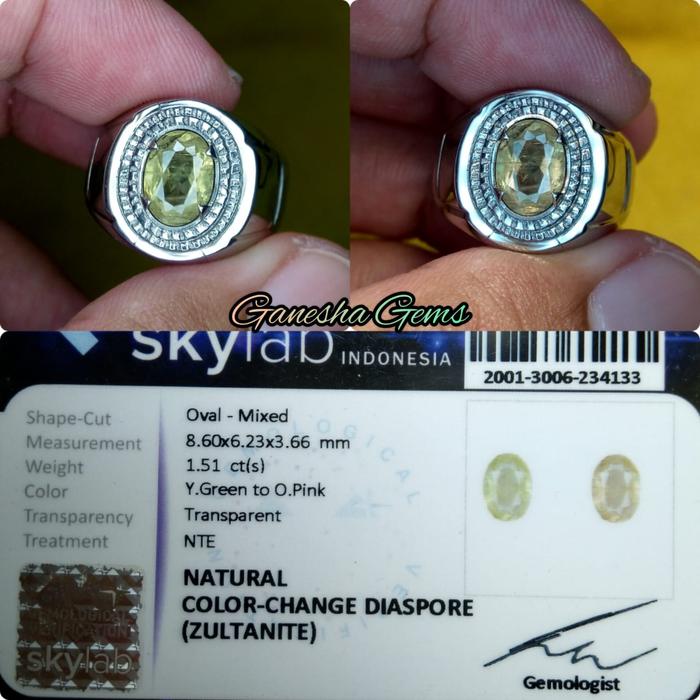 Natural Color - Change Diaspore ( Zultanite ) Turkey include memo SKY