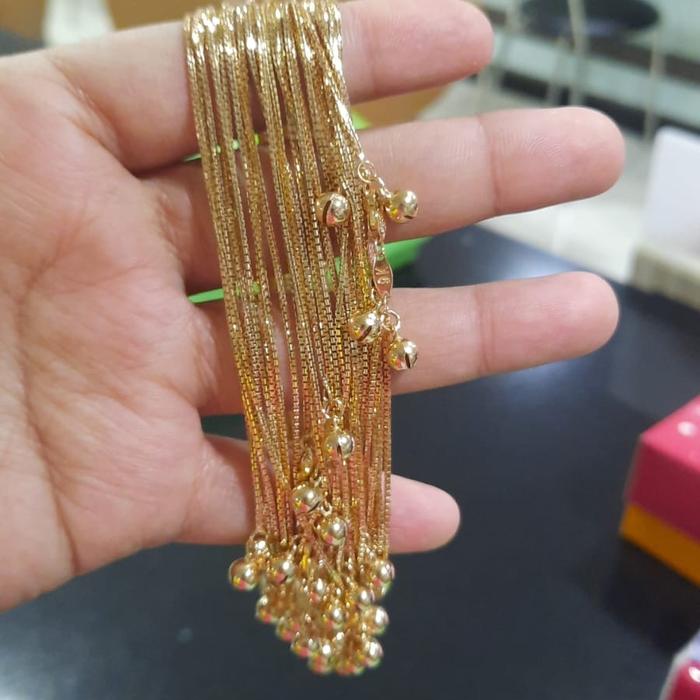 Gelang kaki italy santa emas asli kadar 420