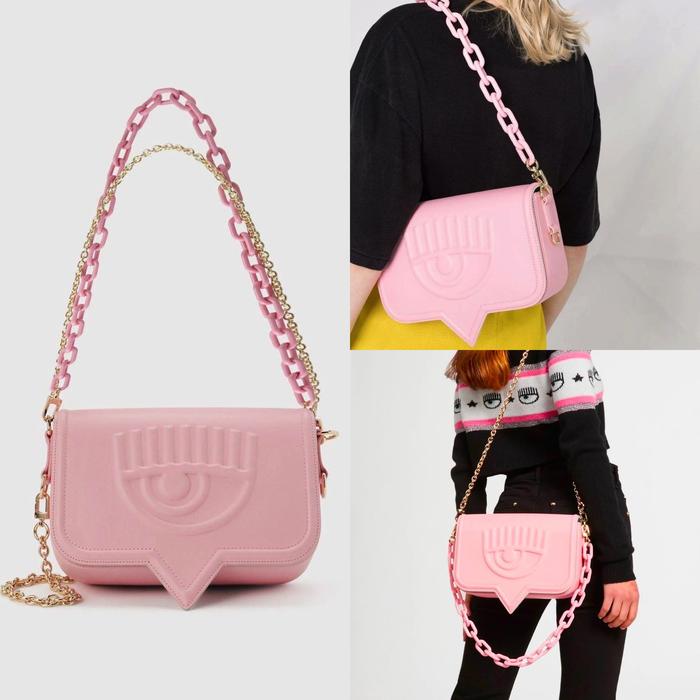 Chiara Ferragni Eye Like Crossbody Bag Pink Ghw with chain
