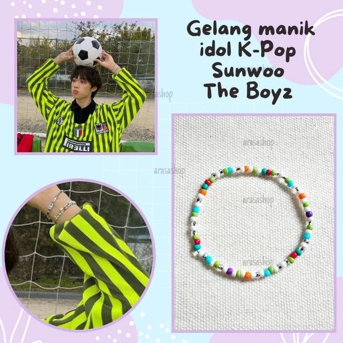 sunwoo the Boyz Kpop idol bracelet / Gelang tangan manik idol Korea