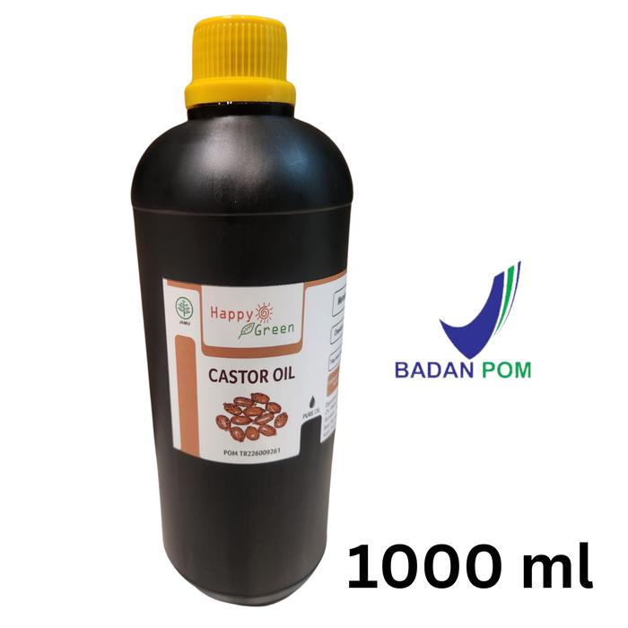 HAPPY GREEN Castor Oil - Minyak Jarak 1000 ml 100% Murni Carrier Oil