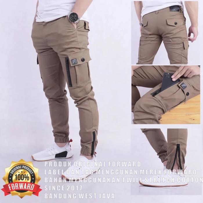 Celana Cargo Panjang Pria | Celana Jogger Zipper Cargo | Celana Jogger