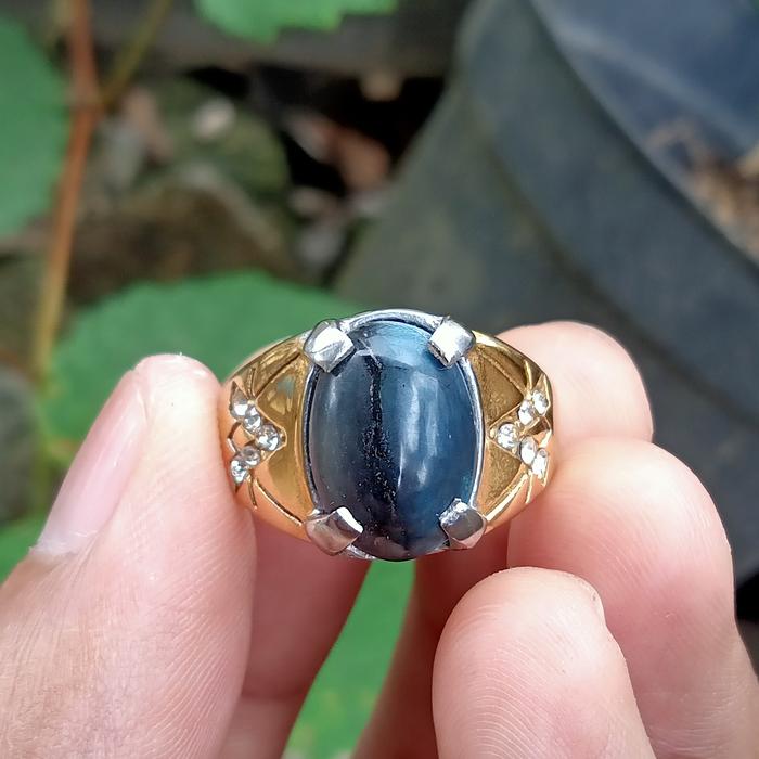 Natural Bacan Doko Hitam Serat Kura ( Batu Akik daerah Ternate )
