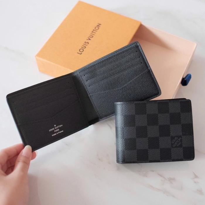 Louis Vuitton LV Bifold Slender Men Wallet Damier Graphite
