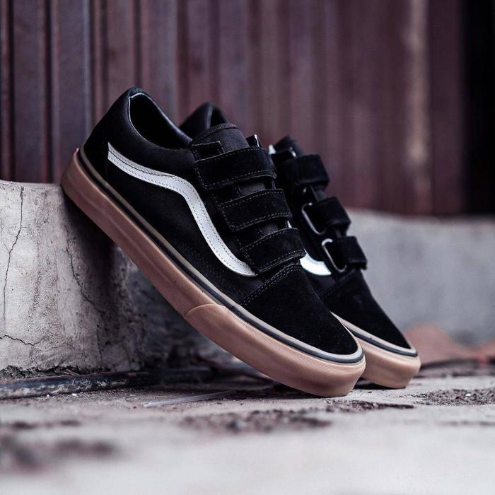 Original Vans Old Skool Velcro Classic Black Gum