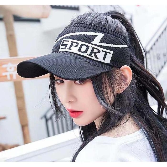 WD Topi Senam Wanita Summer Knit Visor SPORT Baseball Cap Topi SPORTS