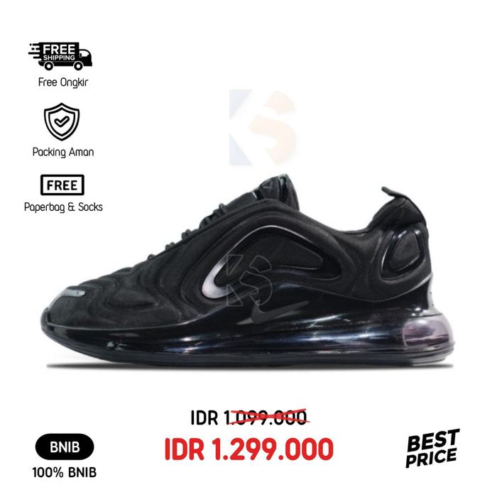 Sepatu Sneakers Nike Air Max 720 All Black Pria