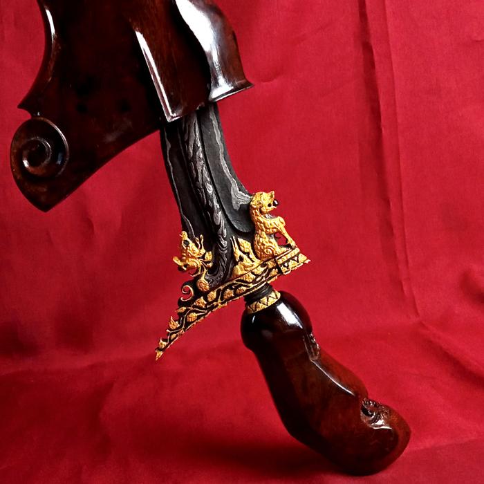 Keris Corok Naga Singa Luk 9 Kinatah Emas Asli Mataram Kartasura Sepuh