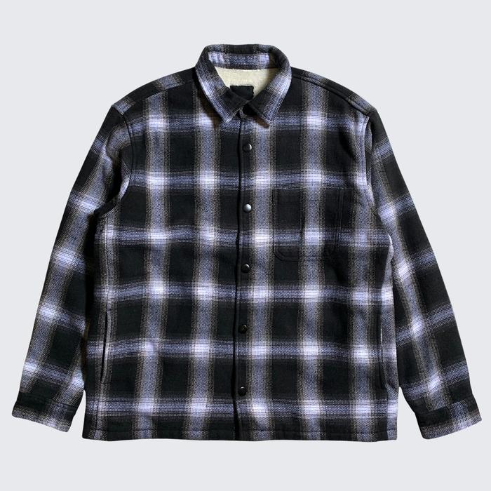 Brown White Black Veterano Pattern Outer Flannel Jacket - Unisex - L