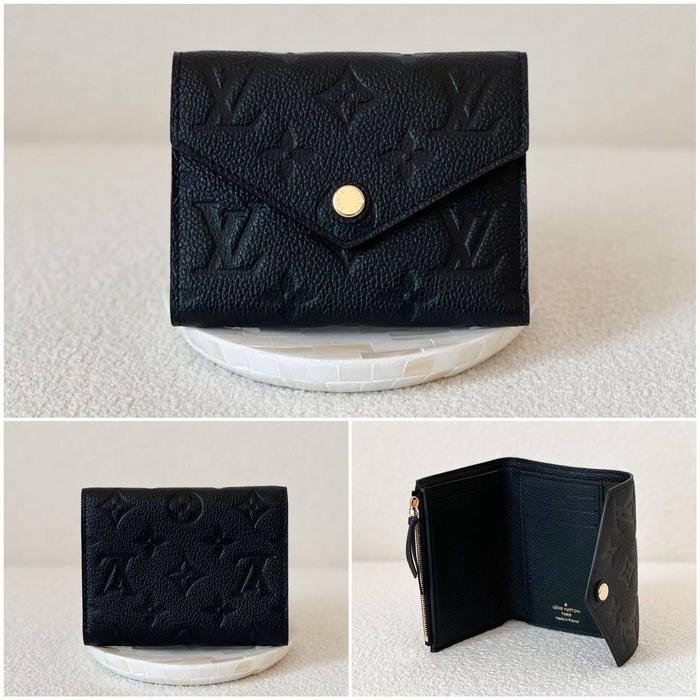 Louis Vuitton LV Victorine trifold wallet empreinte leather black