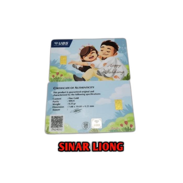 Emas logam mulia lm ubs happy wedding 0,25 gram 0.25 gr