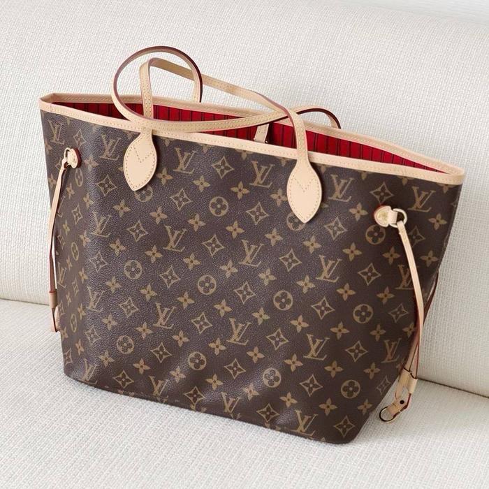 Louis Vuitton LV Neverfull MM Tote Monogram Red