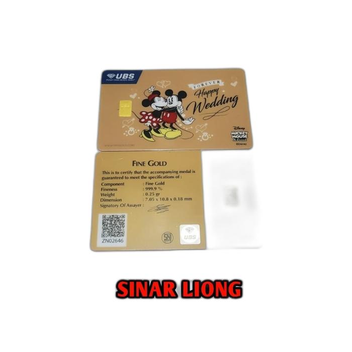 Emas logam mulia lm ubs happy wedding 0,25 gr 0.25 gram