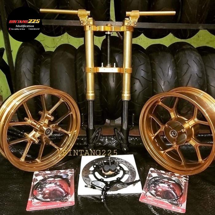 Paket velg lebar R25 triple disk berikut USD nui R25 lengkap bisa buat