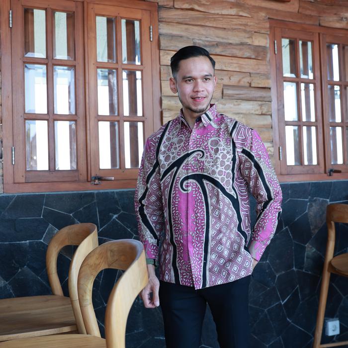Mahendra Lavender Kemeja Batik Pria Lengan Panjang & Pendek Katun