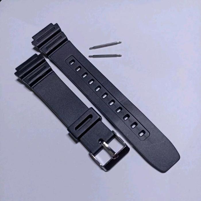 STRAP TALI JAM CASIO WR-100M WR100-M WR100M LUG 18MM WARNA HITAM FREE