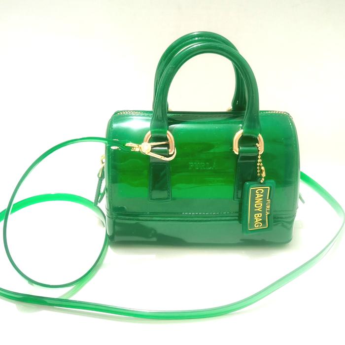 Tas Furla Candy Bag Bowling Bag Green emerlard jelly bag tas slempang
