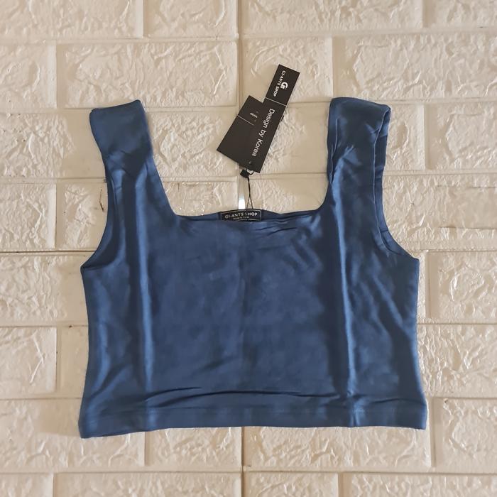 Tanktop crop wanita import Bangkok Giant basic bahan katun strect