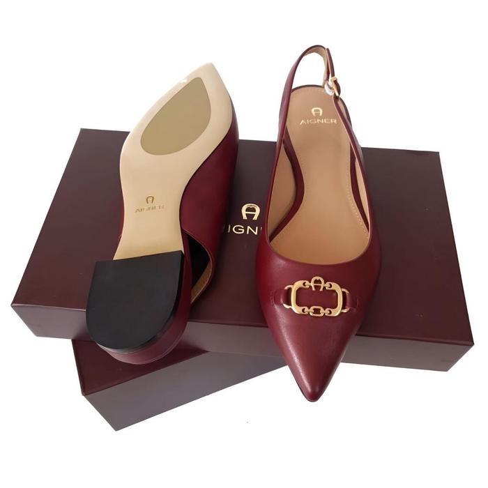 Sepatu Aigner Alina Walnut Burgundy Original