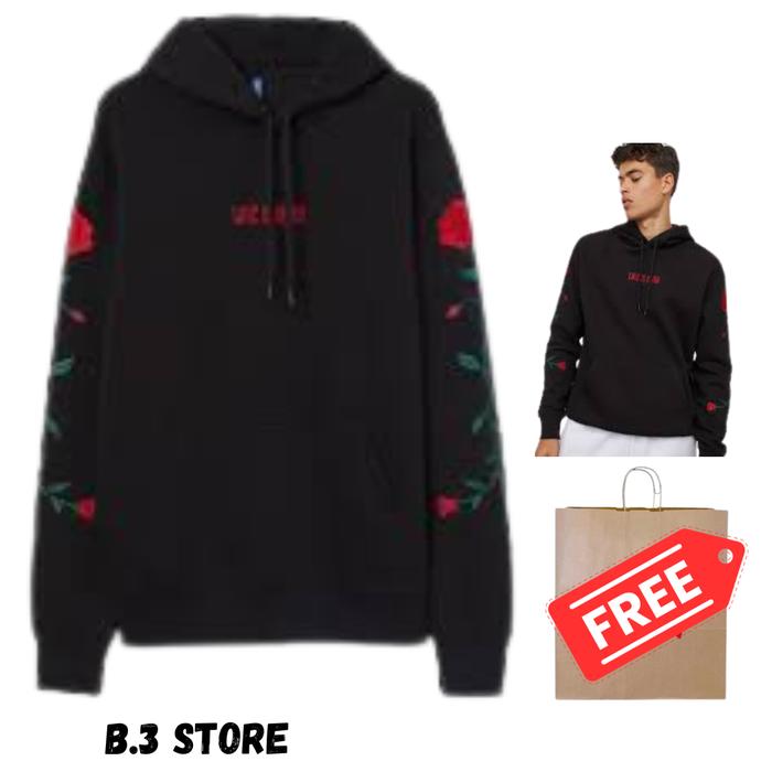 Hoodie Jaket H&M Love Is Blind Black HnM FREE PAPERBAG Fulltag