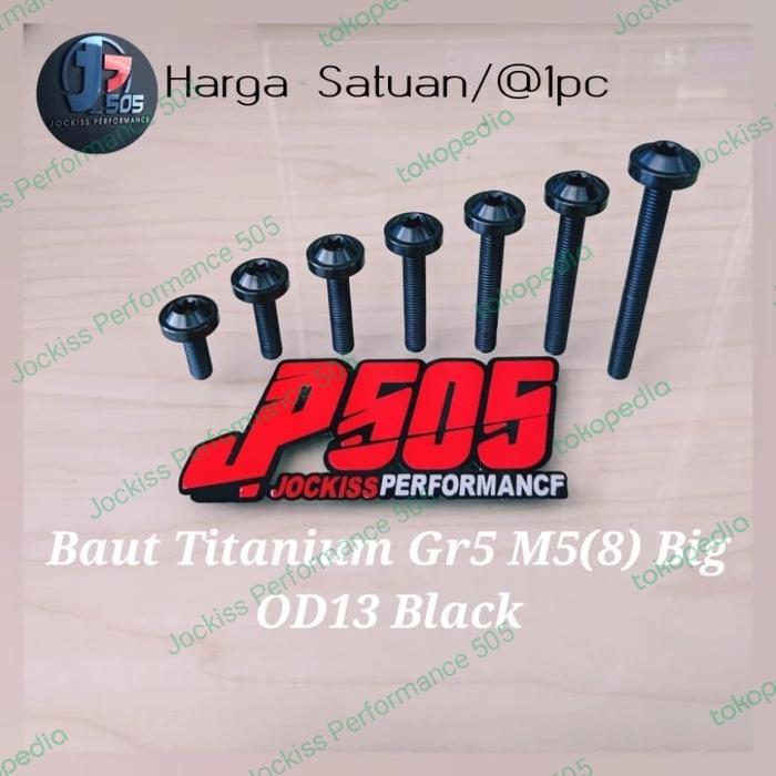 Baut Titanium M5 MM Big OD13 Black/Baut 8