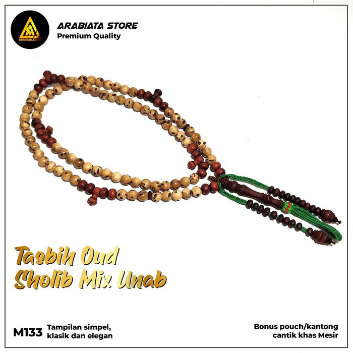 Tasbih Oud Sholib Mix Unab Maroko Pola Tijani Asli Timur Tengah