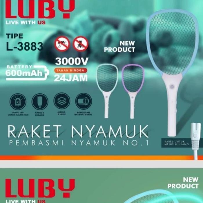 Luby Raket Nyamuk Charge L 3881 3882 3883 3885