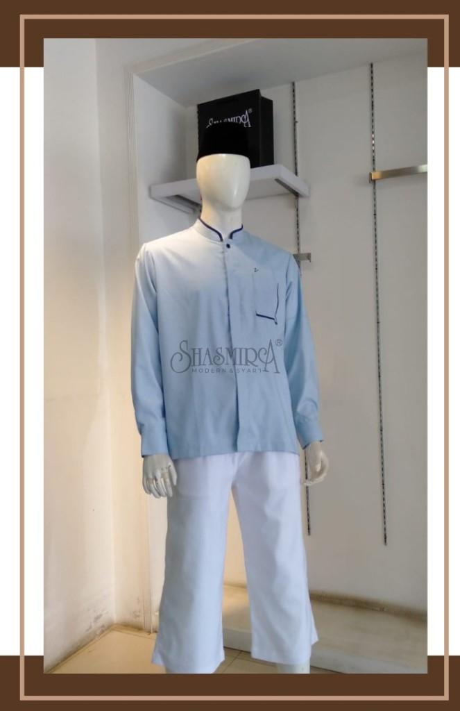 Baju Koko Pria Lengan Panjang Premium Shasmira Ori. Baju Muslim Pria