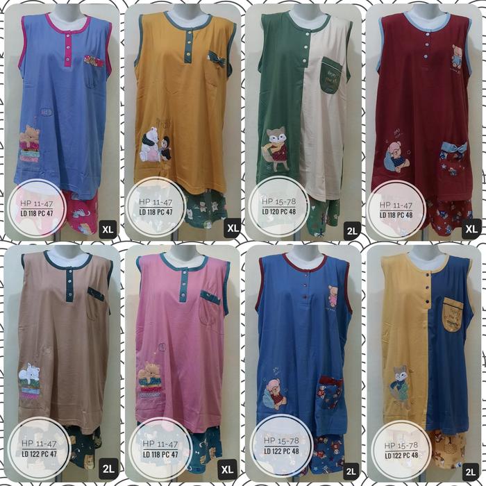 baju tidur bigsize jumbo kutung singlet anne claire