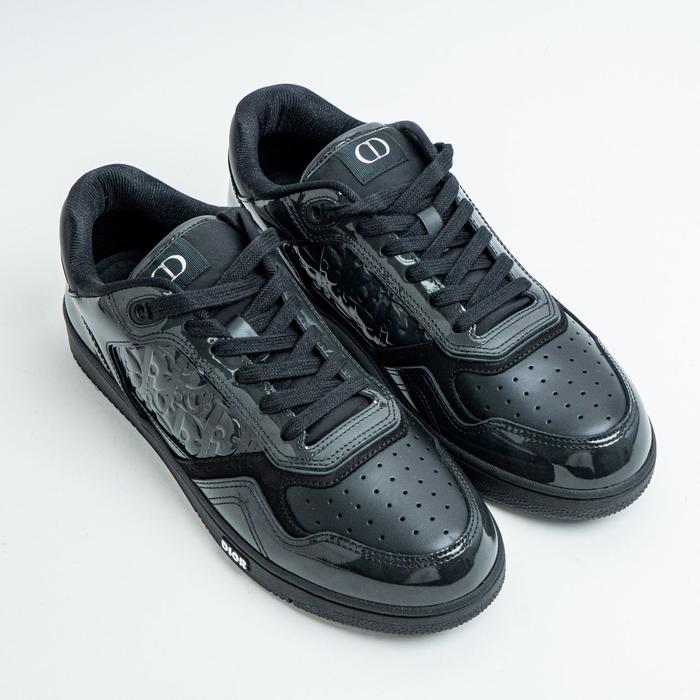 Dior B27 Low Top Oblique Leather Sneakers Black Patent