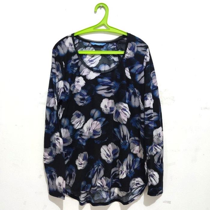 Blouse/ Atasan Wanita Simply Vera /Vera Wang Lengan Panjang  bunga XXL