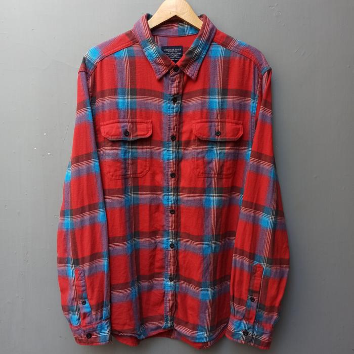 American Eagle Flannel Double Pocket