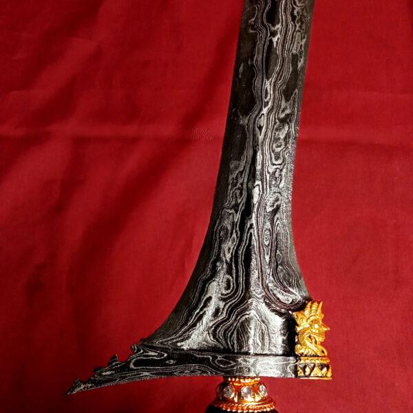 Keris Jalak Ngore Kinatah Makoro Emas Asli Tangguh HB V