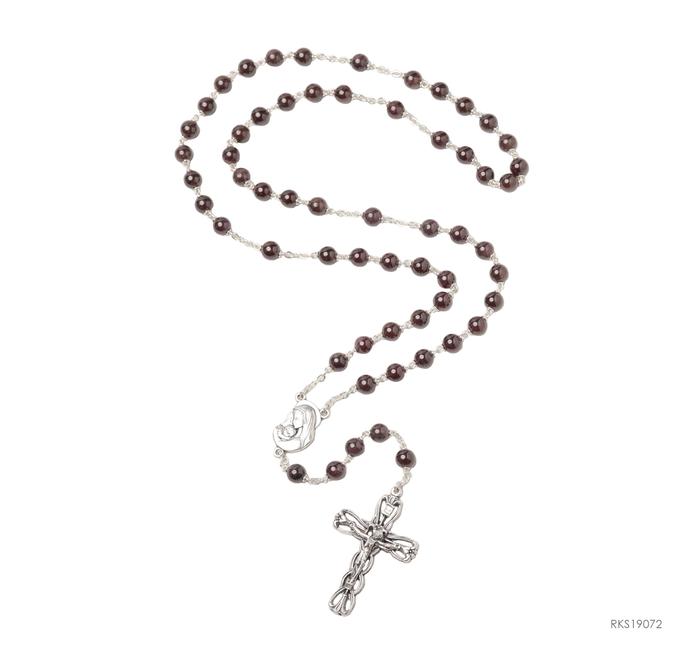 Rosario Batu Garnet 6mm Rohani Katolik