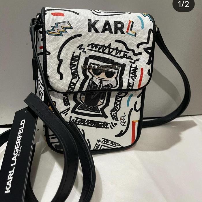 Phone Crossbody Flap White Multi