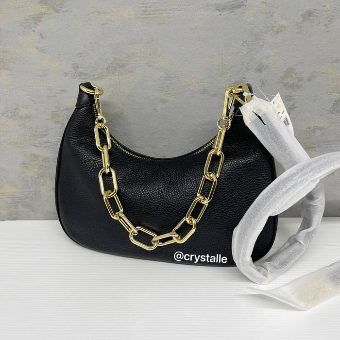 TAS MK CORA LARGE ZIP POUCHETTE BLACK WITH CHAIN & STRAP
